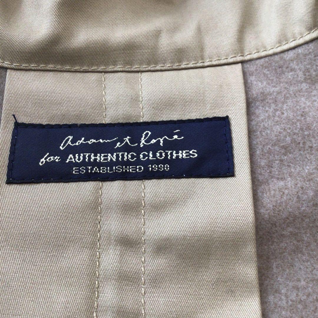 アダムエロペ　ベージュ　ダブルブレスト　ケープ　トレンチポンチョ　コート