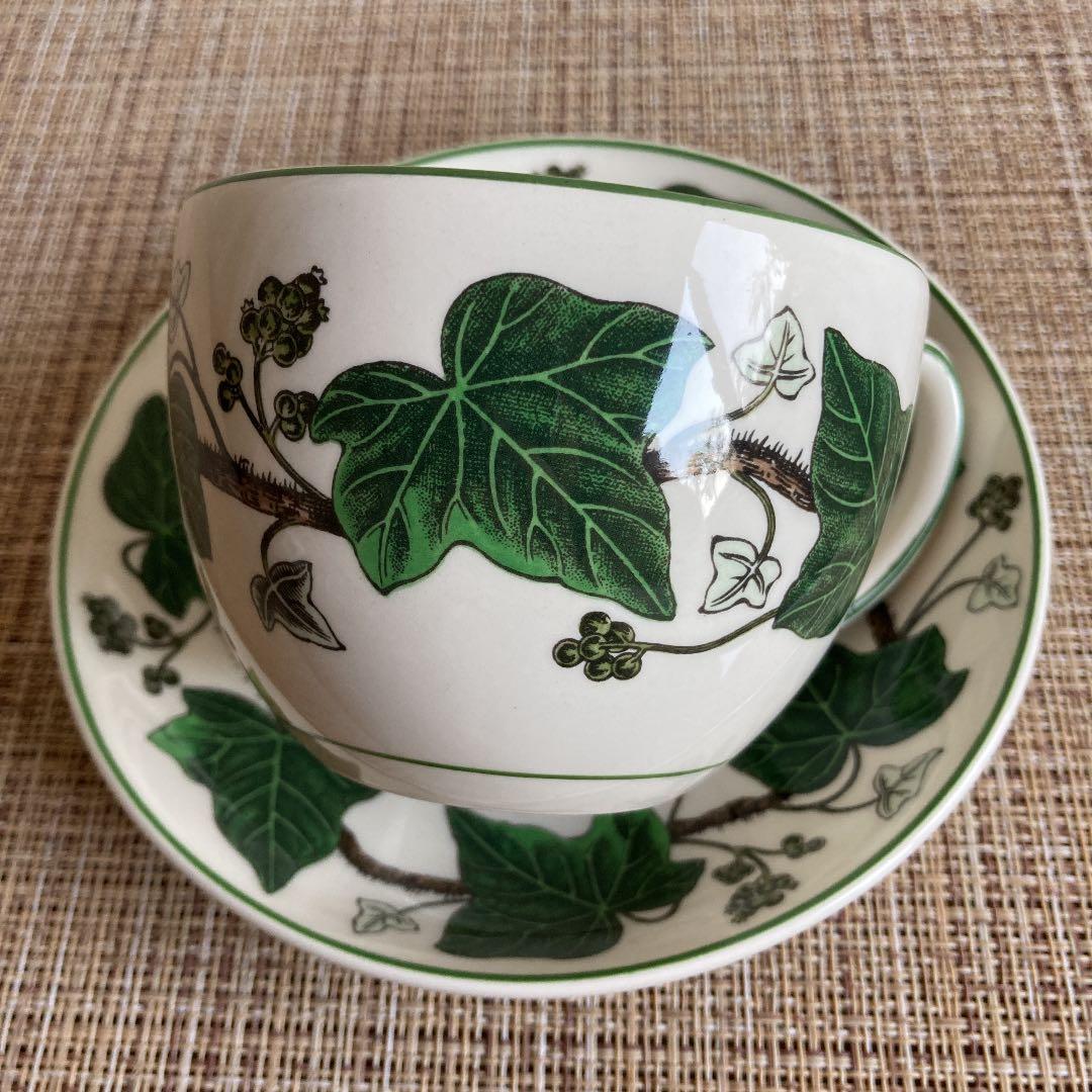 ウェッジウッド ナポレオン アイビー カップ＆ソーサー 2客 良品