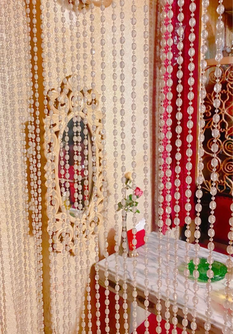 昭和レトロ のれん ビーズのれん 珠のれん クリア パーテーション