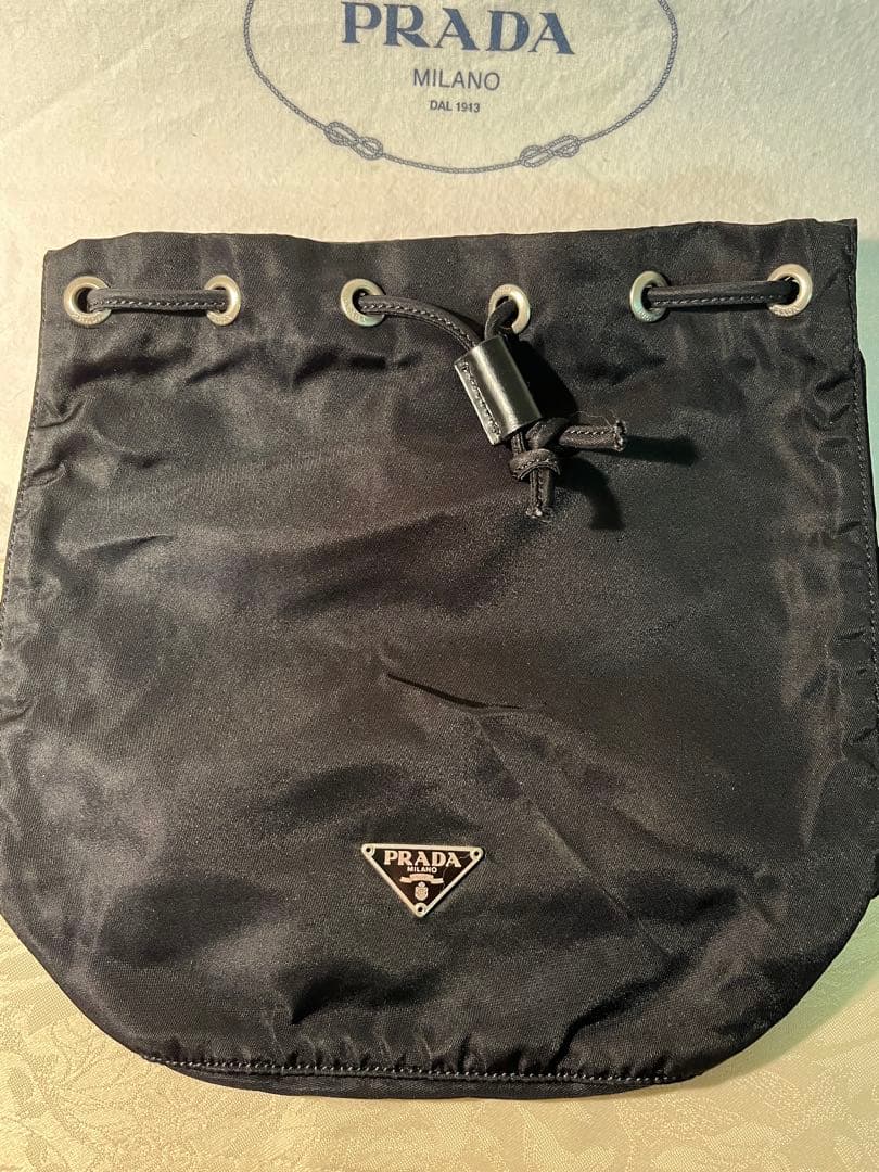 PRADA プラダ 巾着 ポーチ ミニバッグ 白タグ テスート