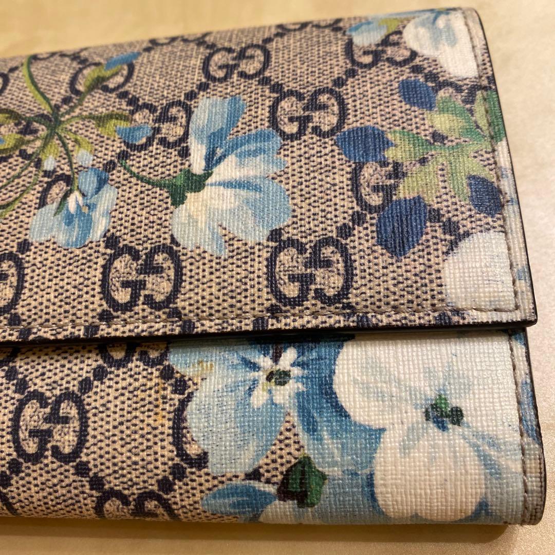 小梅さん専用GUCCI ブルームス　花柄　グッチ　長財布　ブルー