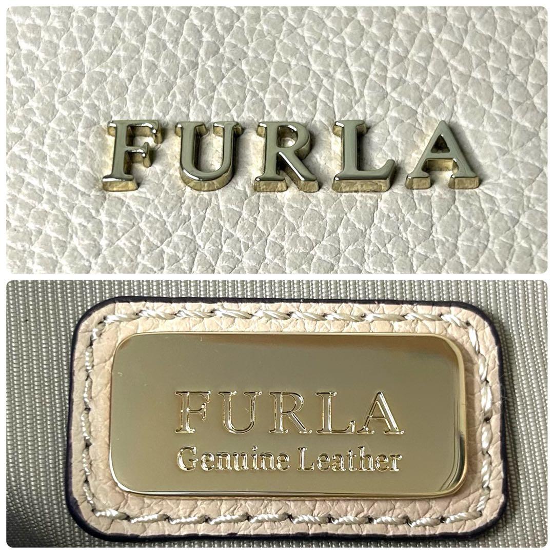 k*3様 【新品同様】FURLA リュック レザー 巾着 ベージュ