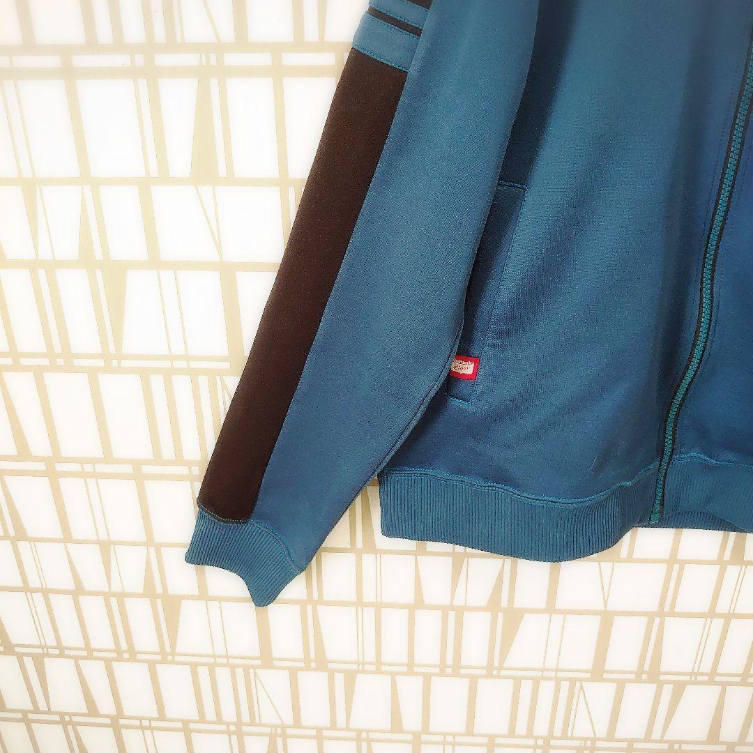 好配色 オニツカタイガー トラックジャケット 見返り虎 刺繍ロゴ 青系 L