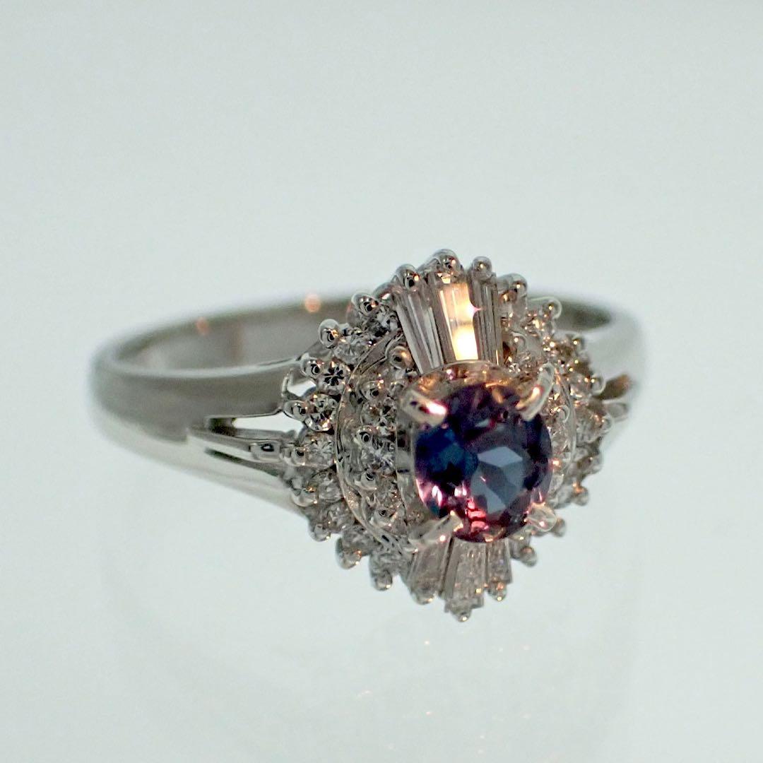 三越 極上アレキサンドライト0.31ct ダイヤ0.30ct Pt900 リング