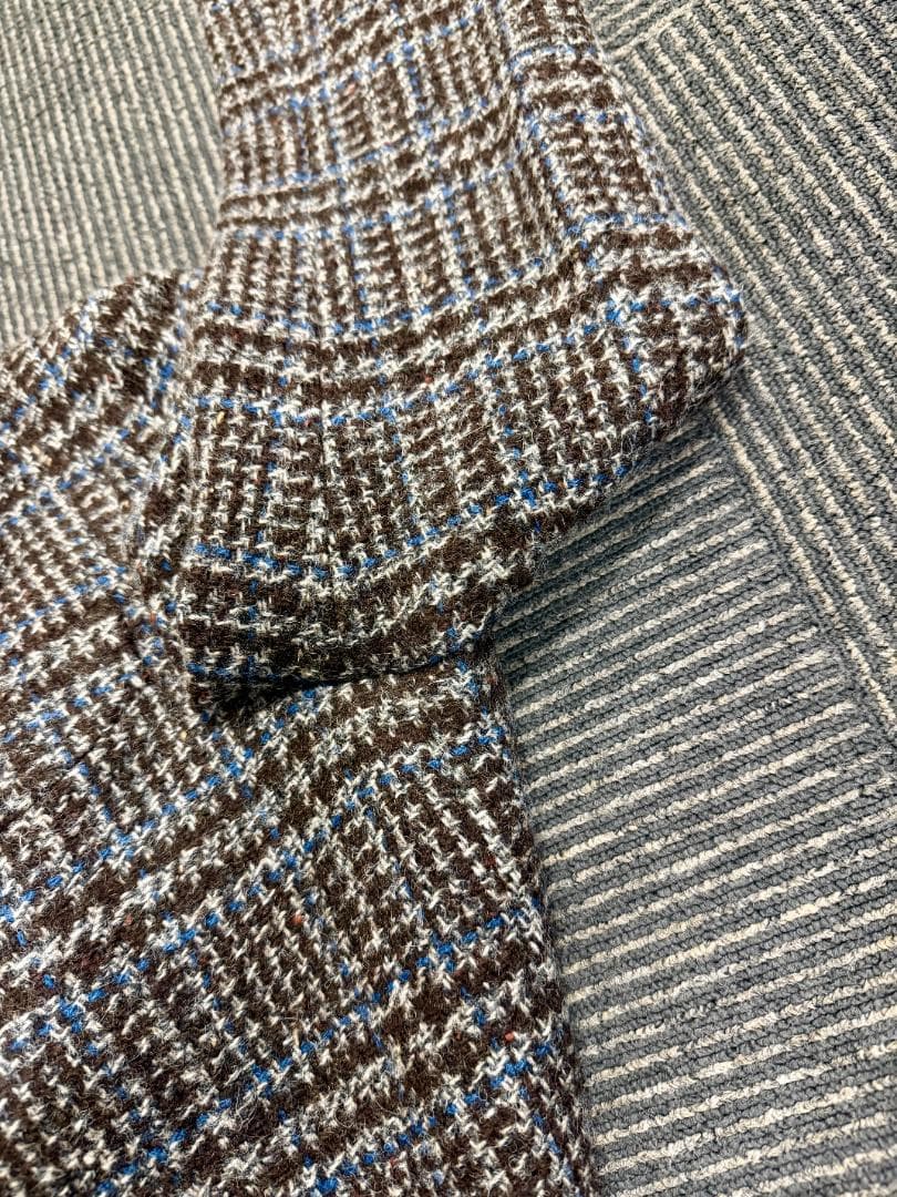 ハ*ー様 ルディーニ　グレンチェック　ツイード調　厚手ウールジャケット　42