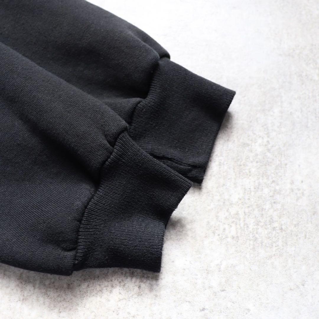 80s USA製 ブラック Russell ラッセル スウェット 前V 無地 L