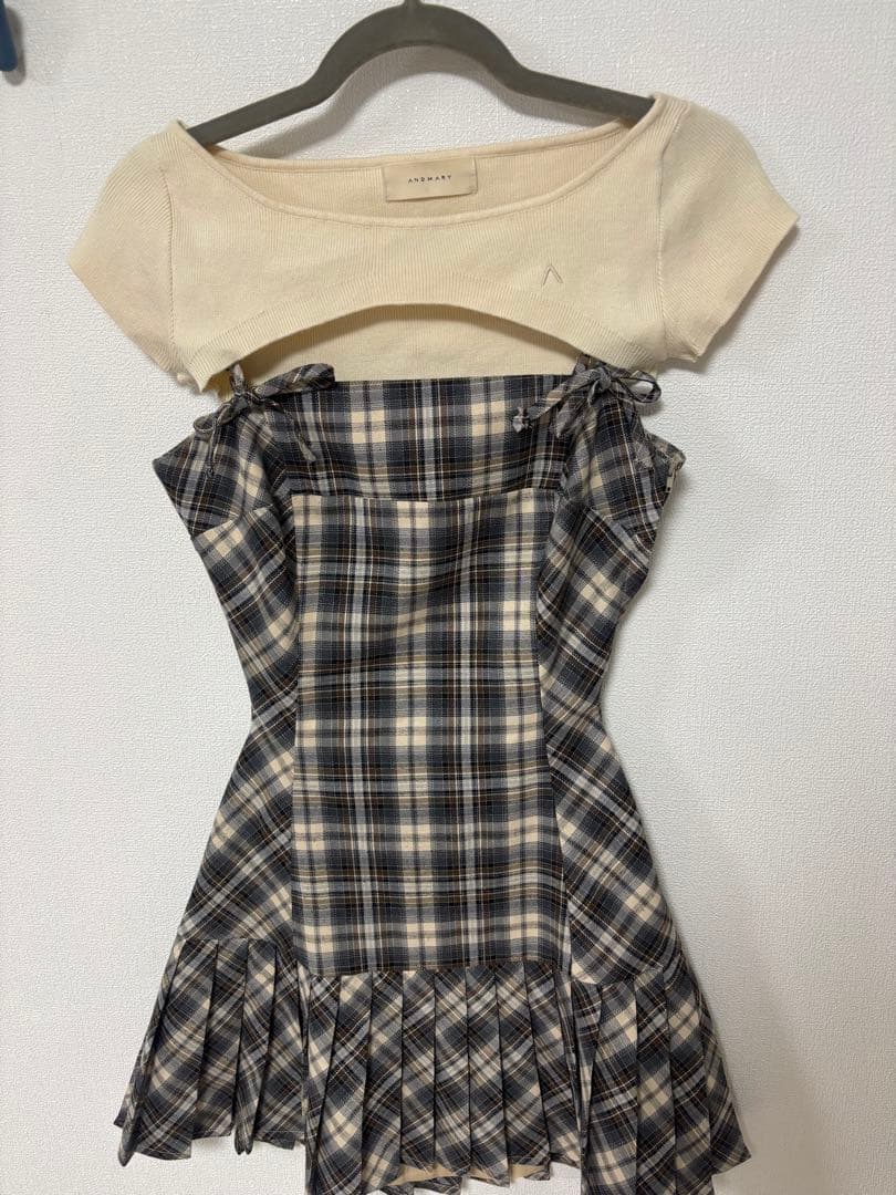 ANDMARY Karen check mini dress Mサイズ
