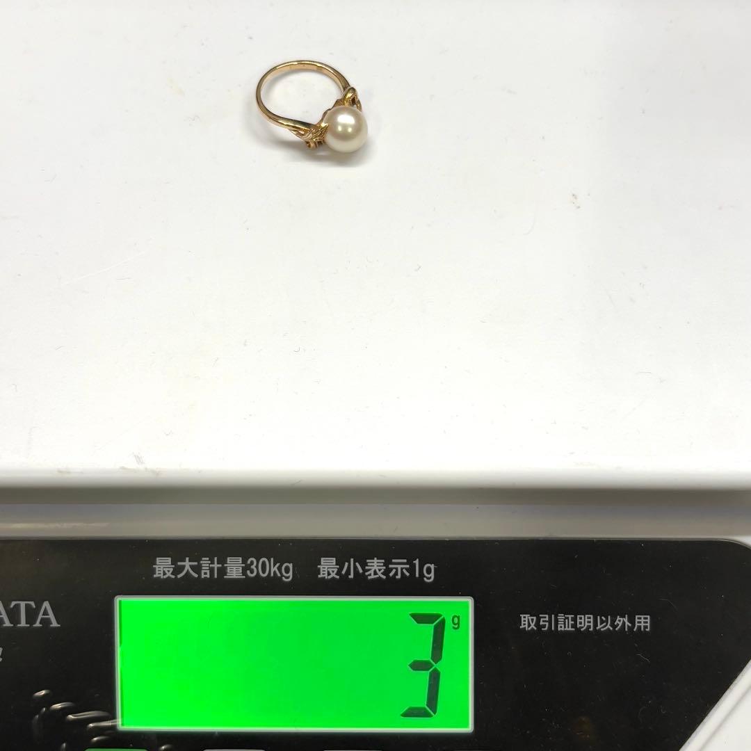 K14 MIKIMOTO アコヤ パールリング 8.6ｍｍ　付属品完備