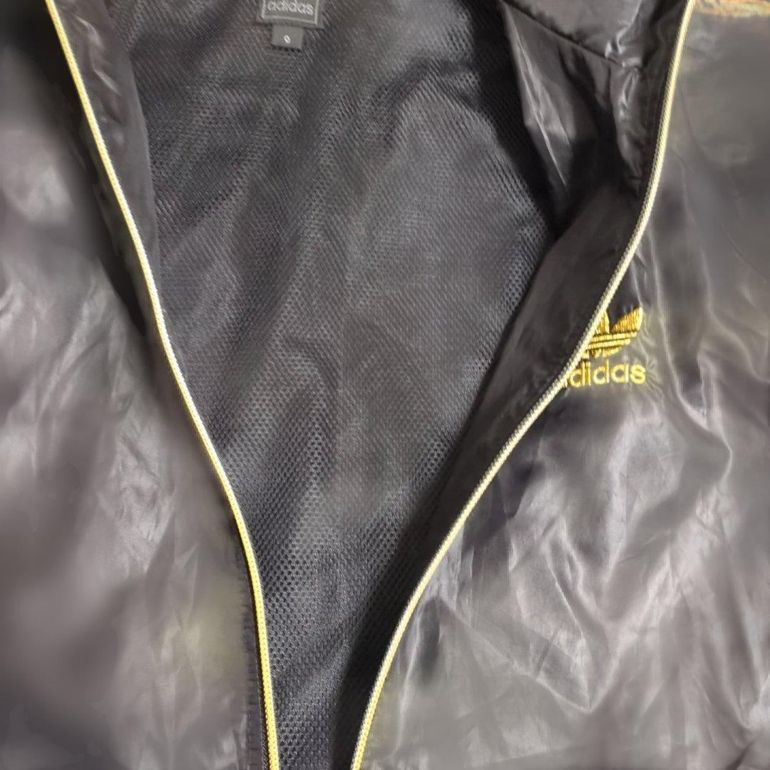 アディダス　ナイロンジャケット　ゴールド　レオパード　トレフォイル　O