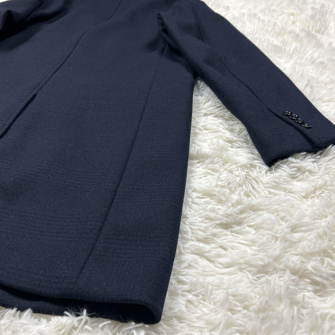 新品 グリーンレーベルリラクシング メリノ ネイビー チェスターコート