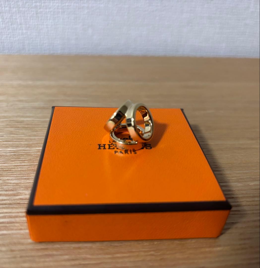 エルメス　スカーフリング　ツイリー ミニ トリオ　ゴールド