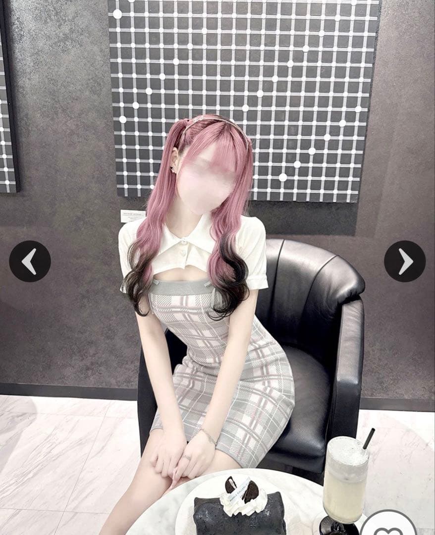 ハニーミュウ checkアンサンブルワンピース ホワイト