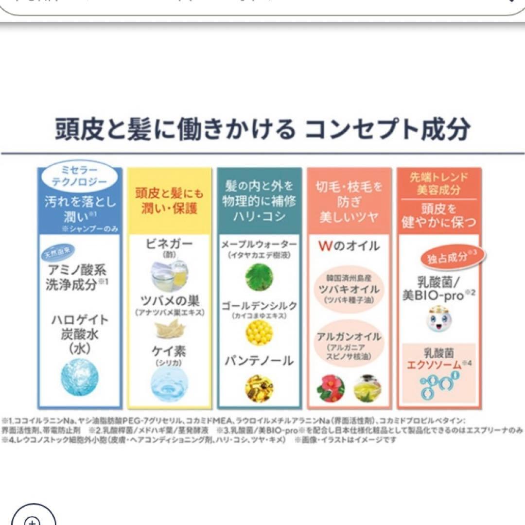 esprina V i-BIO パフュームシャンプー・トリートメントセット - メルカリ