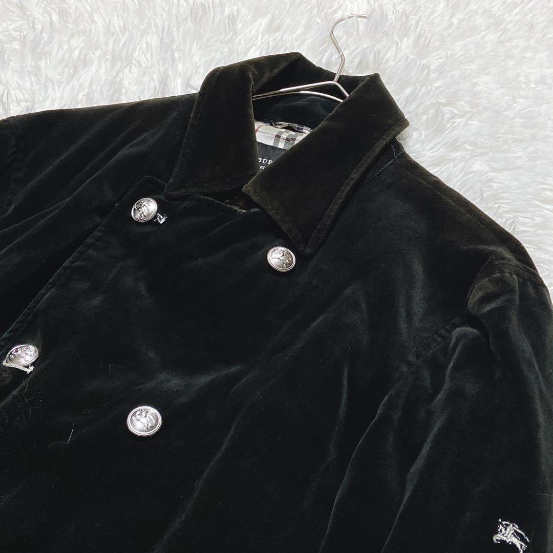 希少⭐️バーバリーブラックレーベル　ナポレオンコーベロア　銀ボタン　ノバチェック