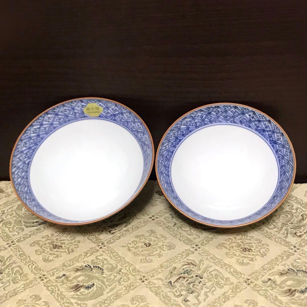 未使用保管✨京焼 清水焼 壹楽 ブルー 紅葉 組飯茶碗 箱入✨秋 山本壹