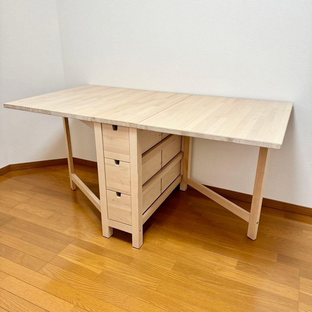 美品】IKEA ノールデン NORDEN ダイニングテーブル バーチ - メルカリ