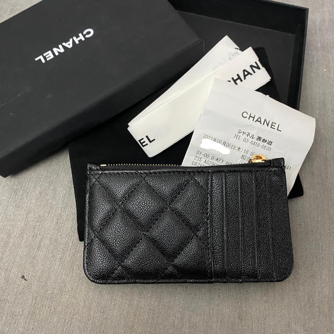 CHANEL フラグメントケース キャビア ミニ財布 ﻿