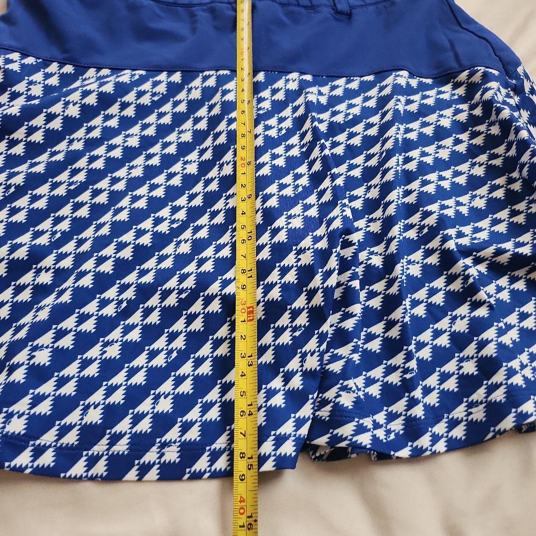 WAAC ゴルフウェア 上下セット青と白の幾何学模様 WAAC ゴルフウェア 上下