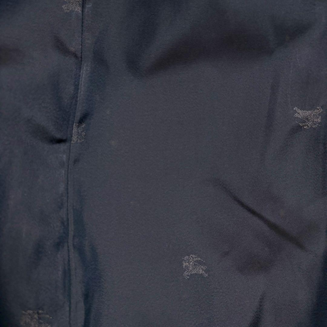 【カシミヤ混】バーバリー　ウールステンカラーコート　ブラック　XL相当