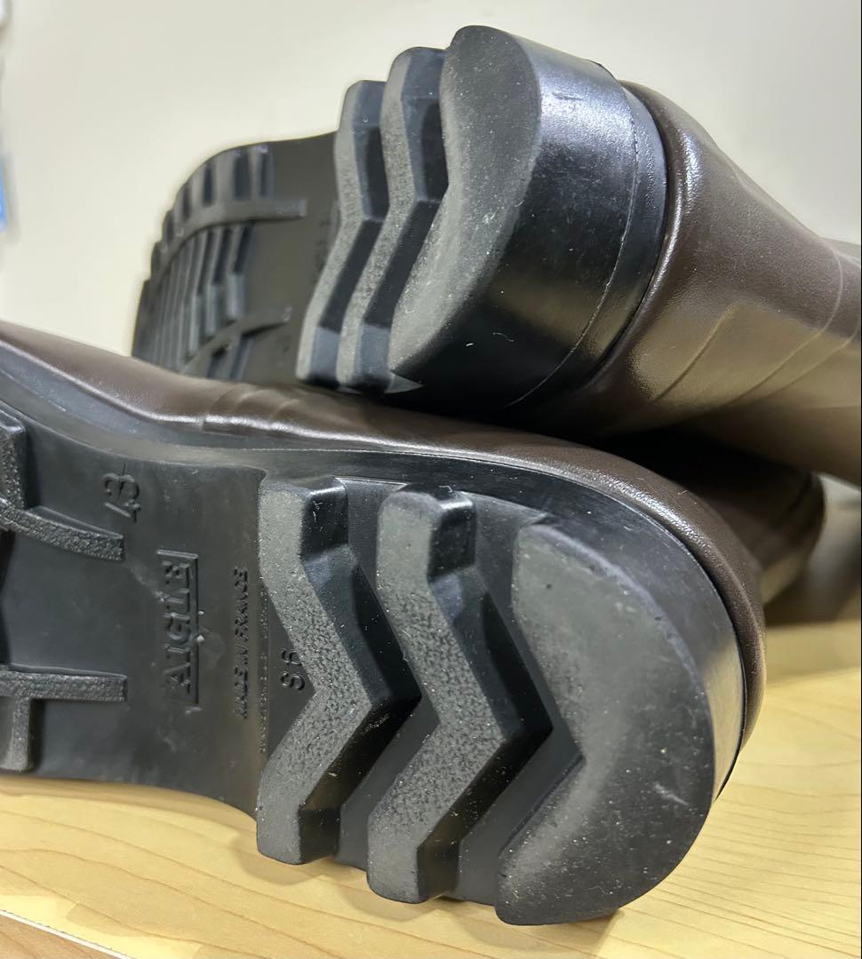 26.5〜27㎝★美品 AIGLEレインブーツ43 エーグルロング 長靴 ラバー