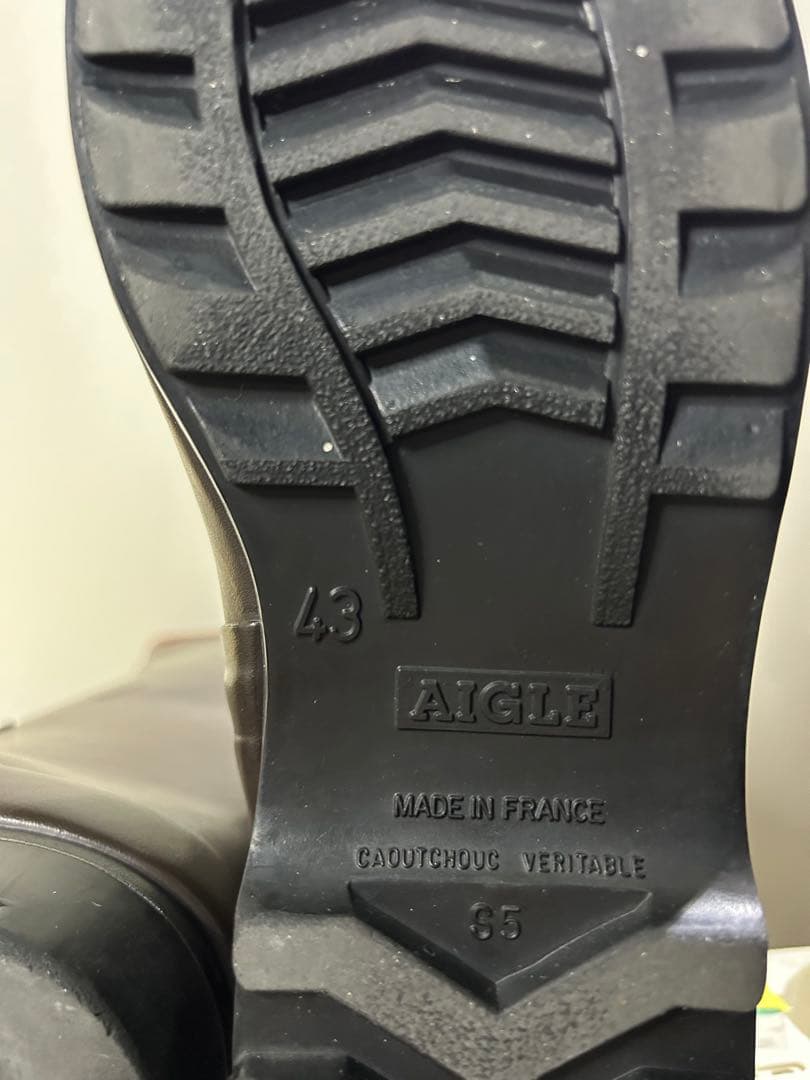 26.5〜27㎝★美品 AIGLEレインブーツ43 エーグルロング 長靴 ラバー