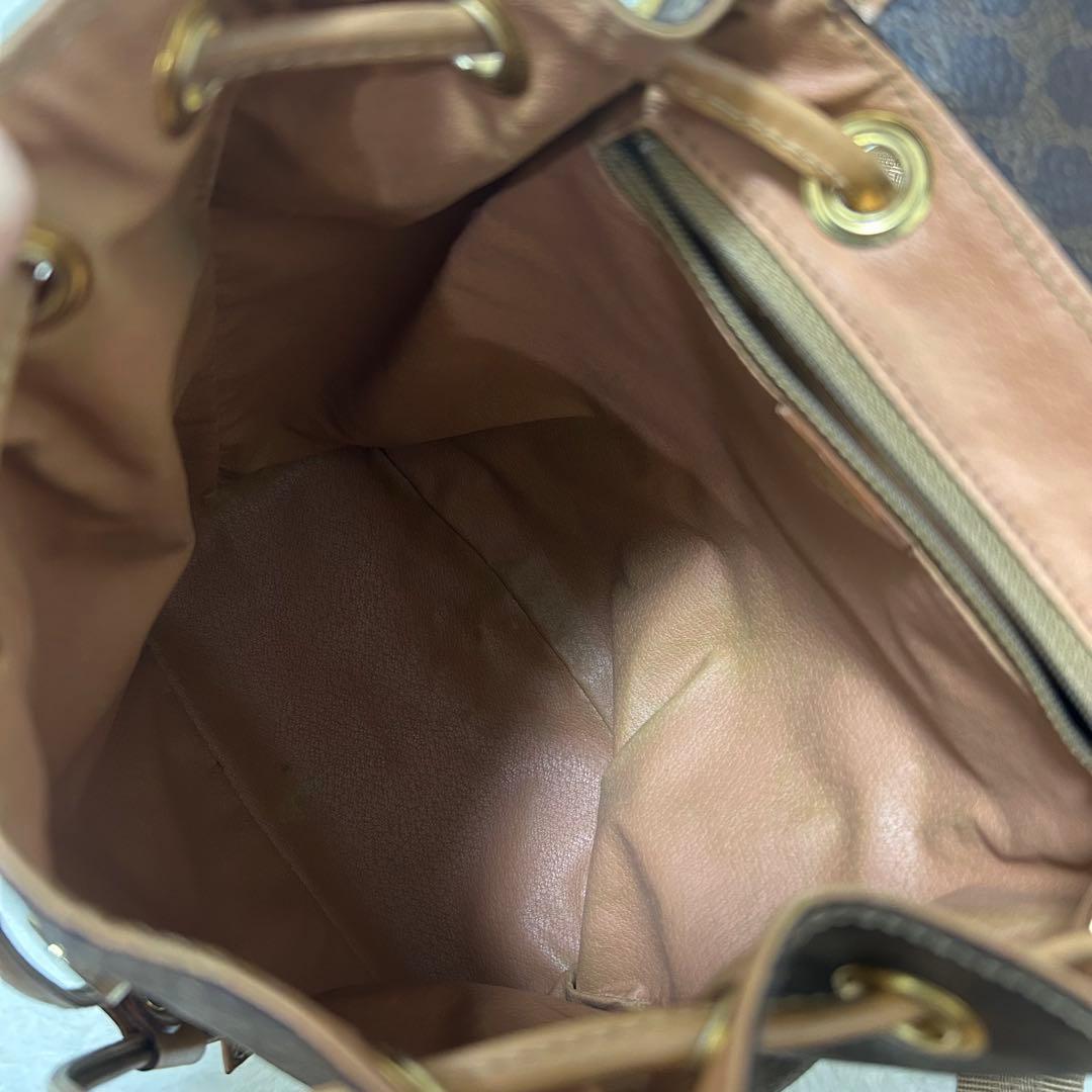 【美品】セリーヌ ロゴベルト ゴールド金具 マカダム柄 リュック PVC