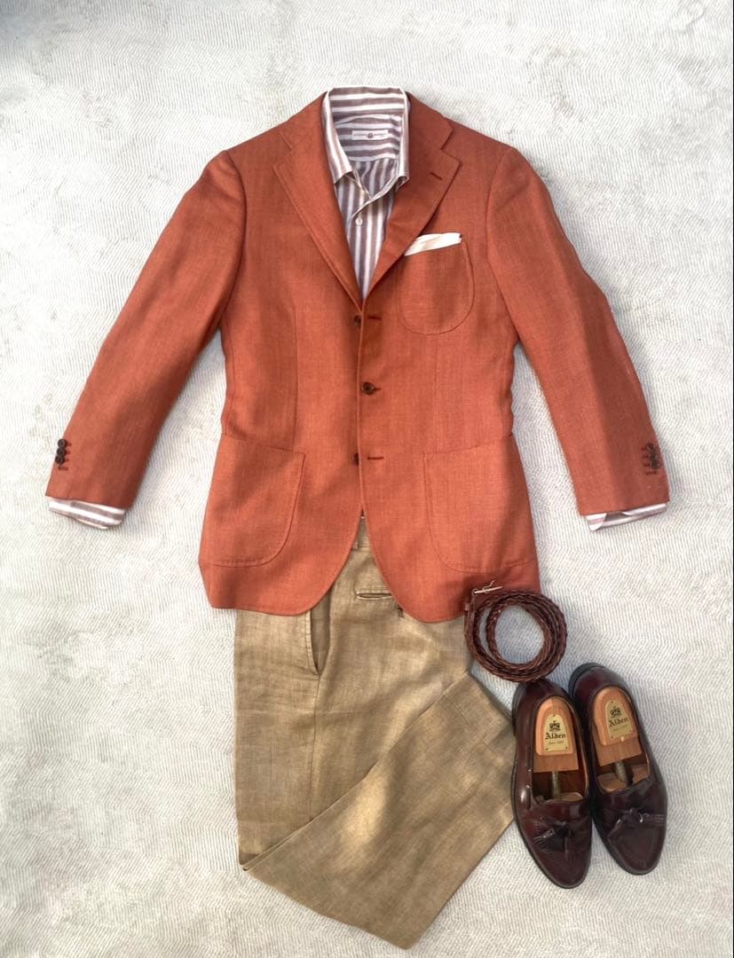 BEAMS F 日本製 ウールシルクリネン テーラードJK 44相当