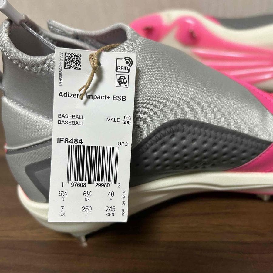 adidas Adizero Impact+ BSB 25cm ピンク スパイク
