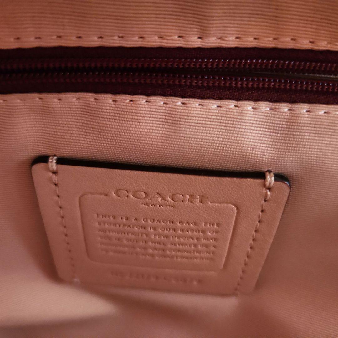 【美品】COACH レザーバックパック ダークブラウン＆ピンク