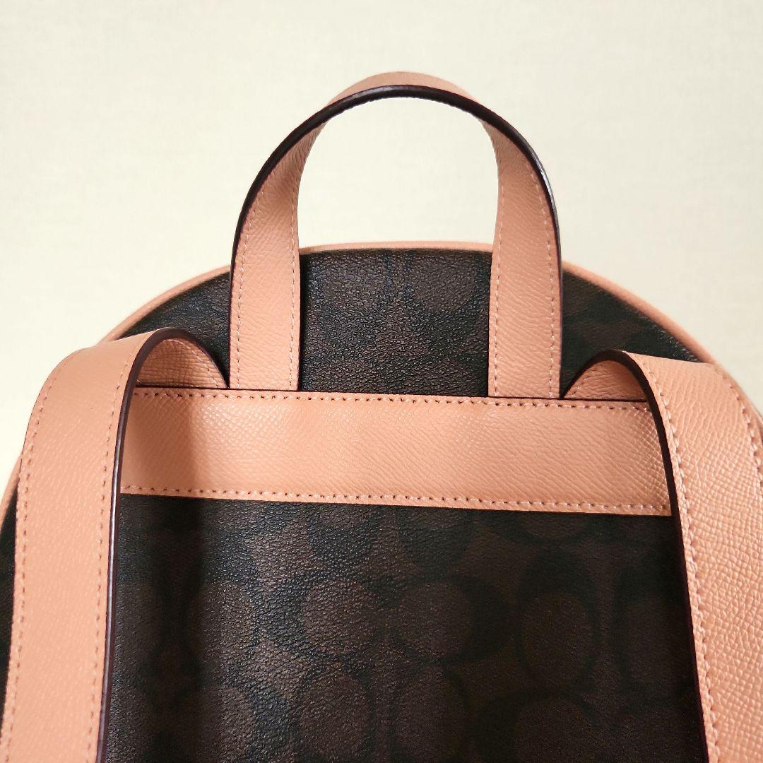 【美品】COACH レザーバックパック ダークブラウン＆ピンク