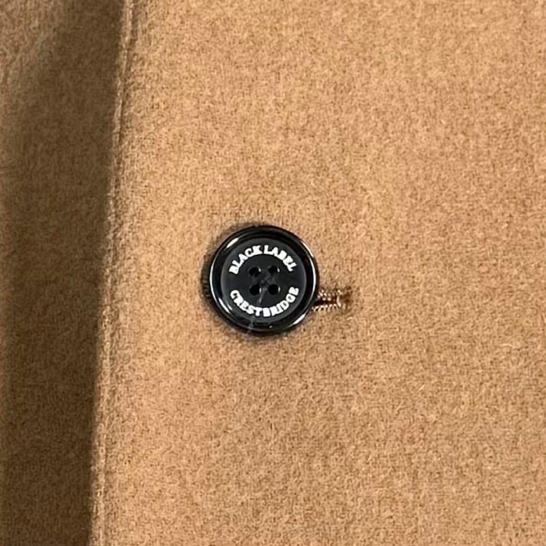 美品 L ブラックレーベルクレストブリッジ チェスターコート キャメル チェック