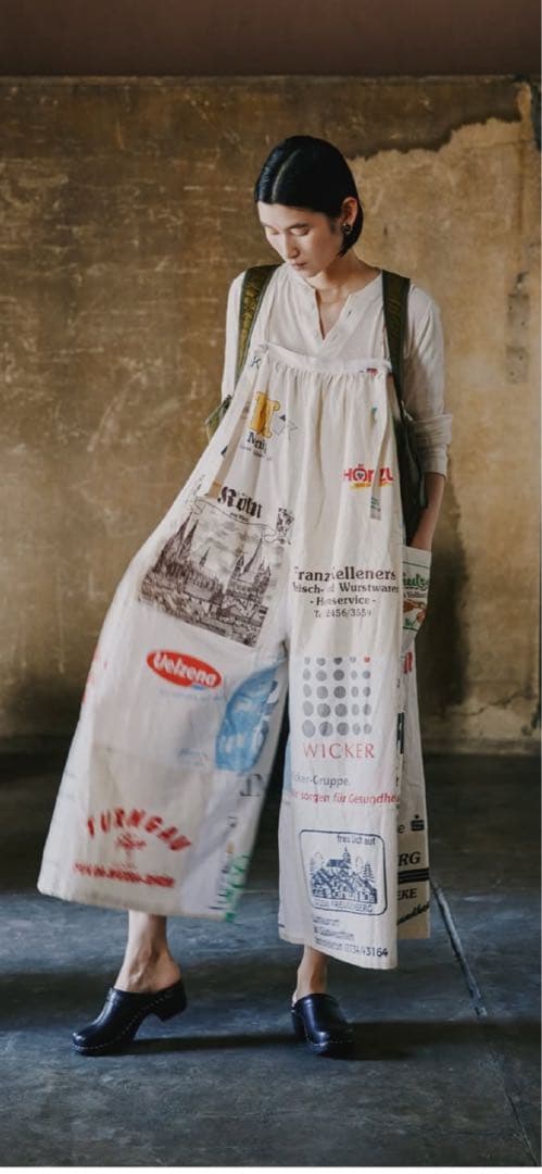 最終値下げ！ヨーロピアンエコバッグリメイクサロペット