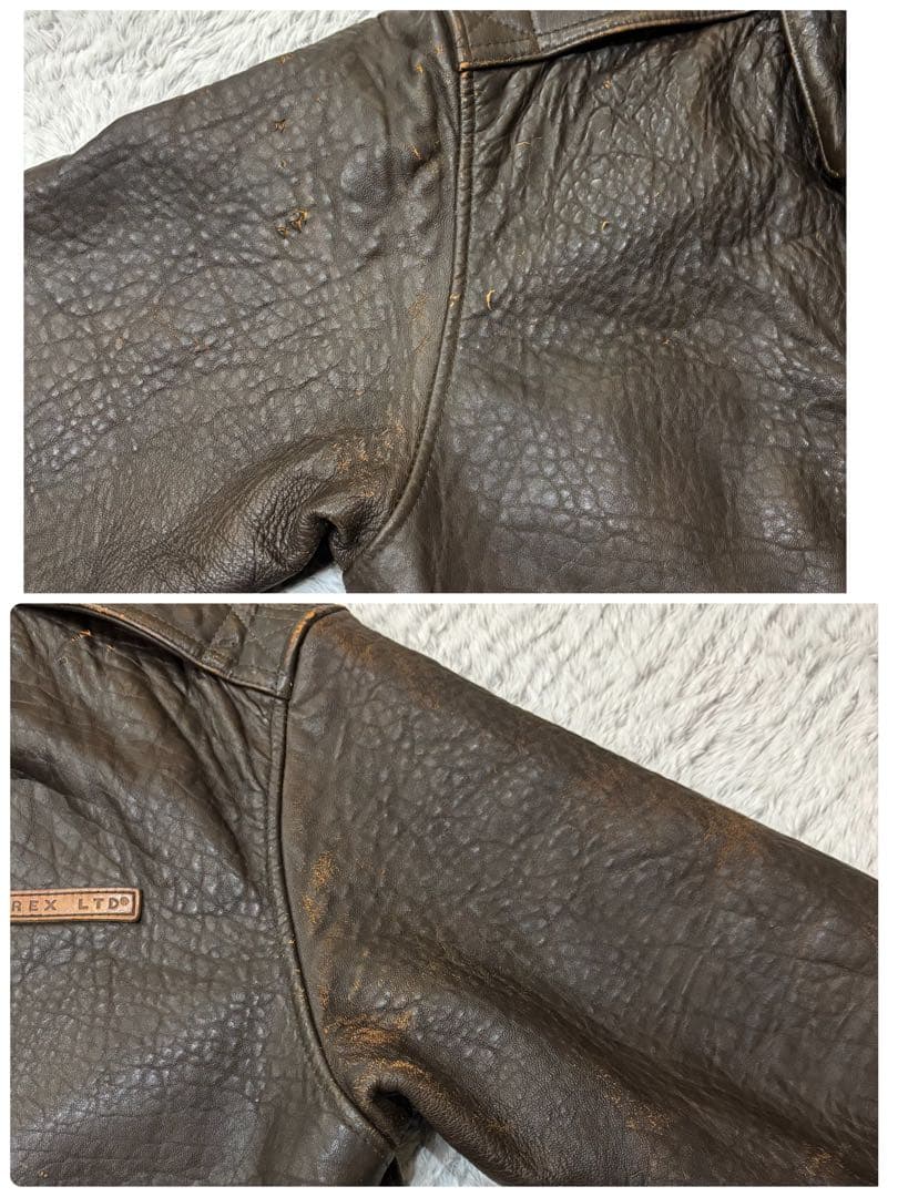 AVIREX A-2 フライトジャケット　ラムレザー　刺繍　短丈　90s M