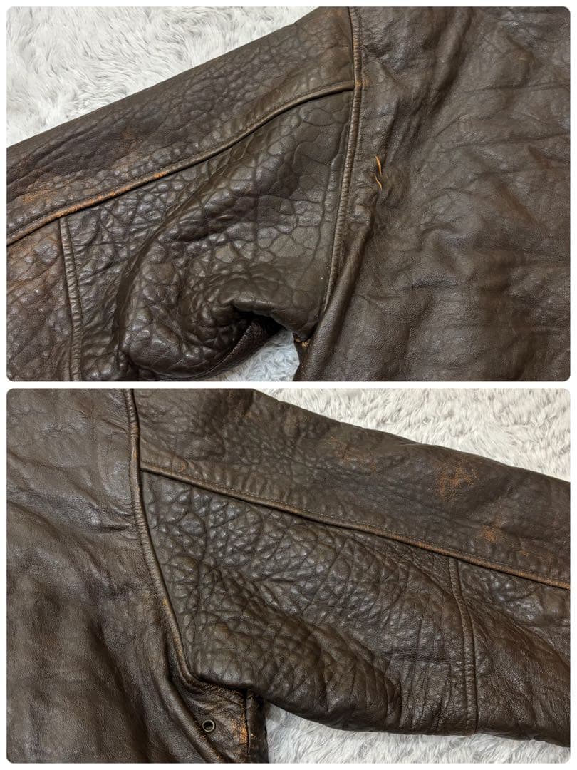 AVIREX A-2 フライトジャケット　ラムレザー　刺繍　短丈　90s M