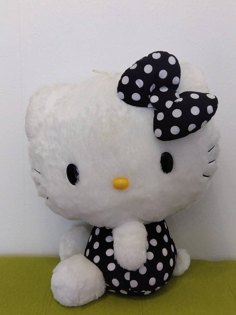 激レア！平成レトロ☆特大 ハローキティ ぬいぐるみ ドット 水玉 当時