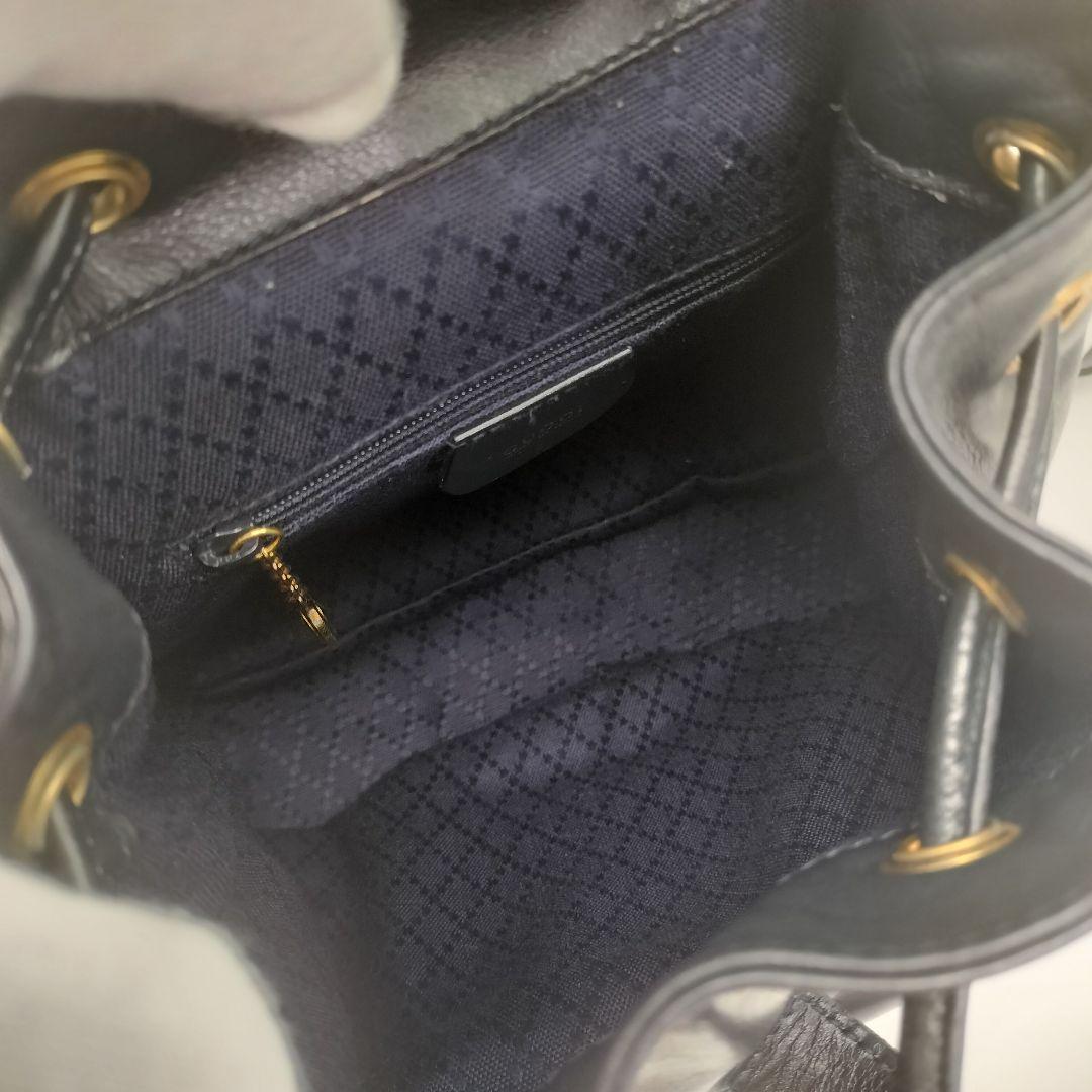 極美品✨グッチ　リュック　バックパック　レザー　バンブー　ダークネイビー