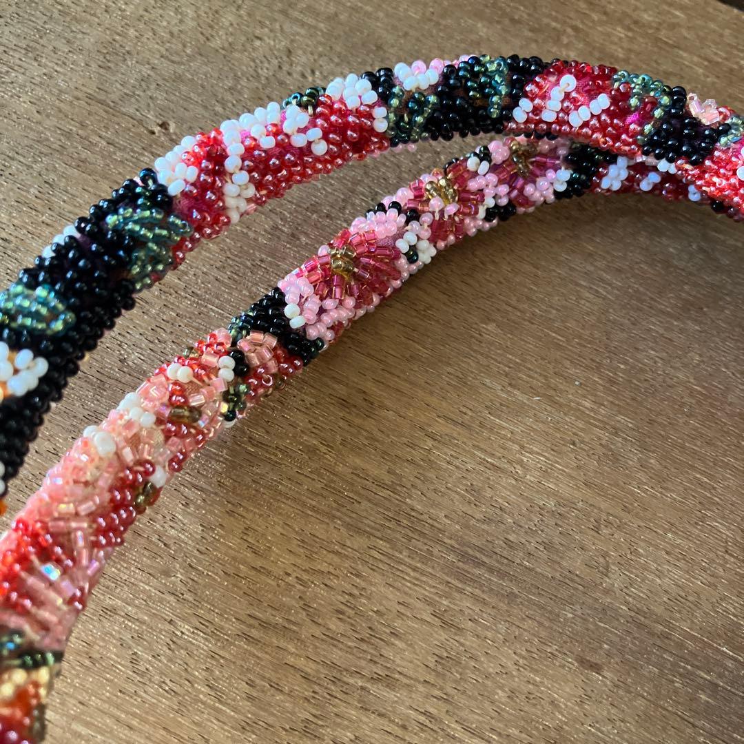 和装 総ビーズバッグ はしもと 刺繍 昭和レトロ 着物