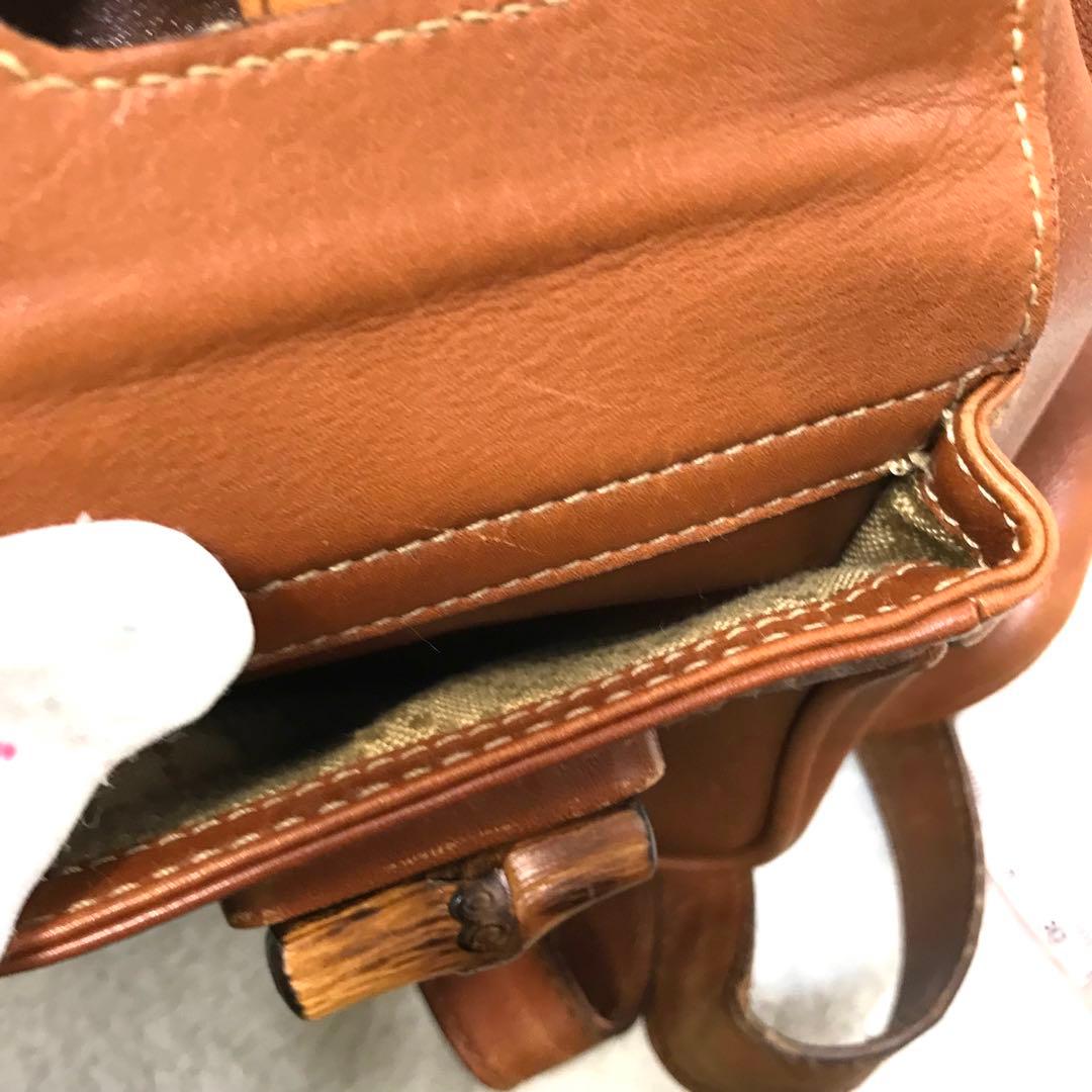 グッチ GUCCI バックパック リュック ブラウン レザー バンブー