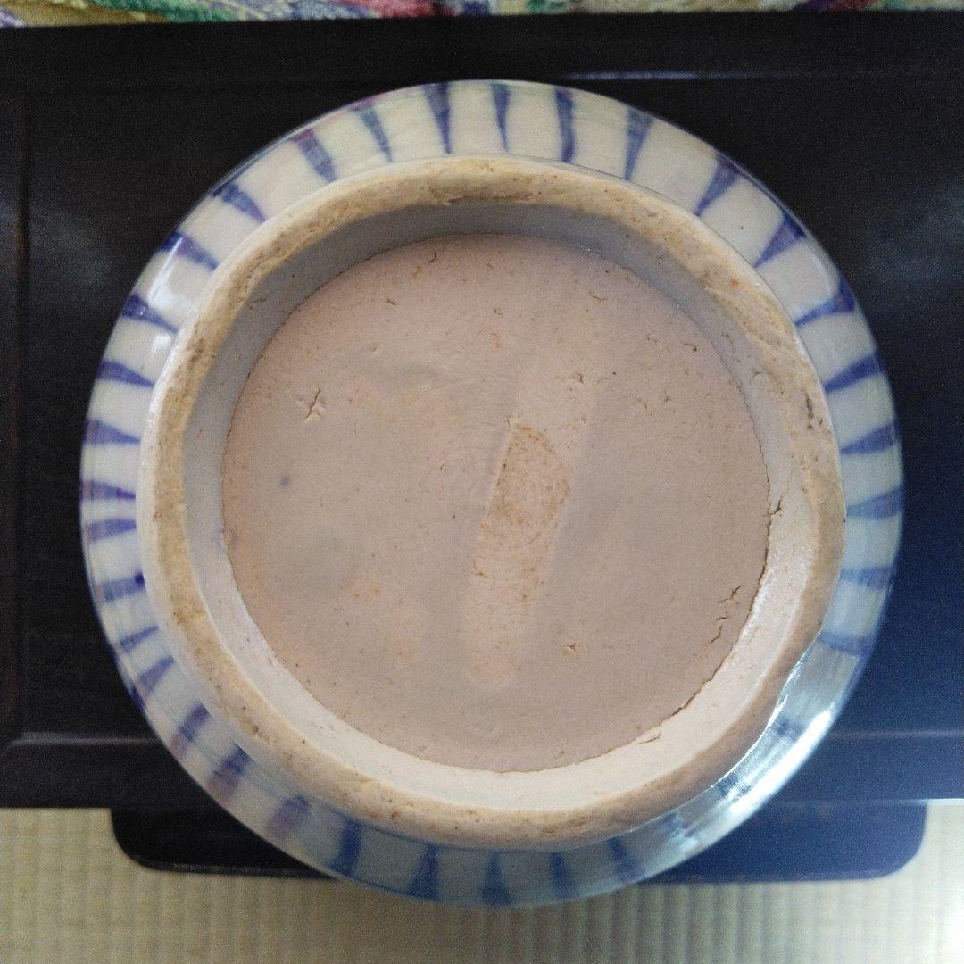 NO381 会津本郷焼　徳利　印版　花紋唐草　明治時代