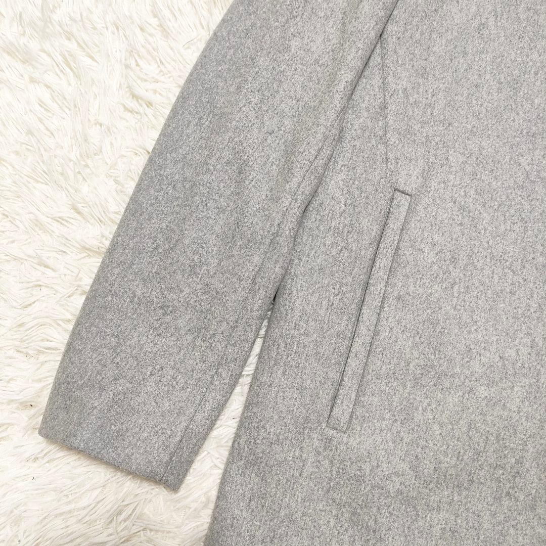 【カシミヤ】Theory　セオリー　コート　スタンドカラー　ライトグレー　メンズ