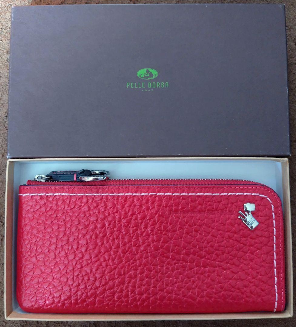 ペレボルサ L字ファスナー 長財布 ピンク