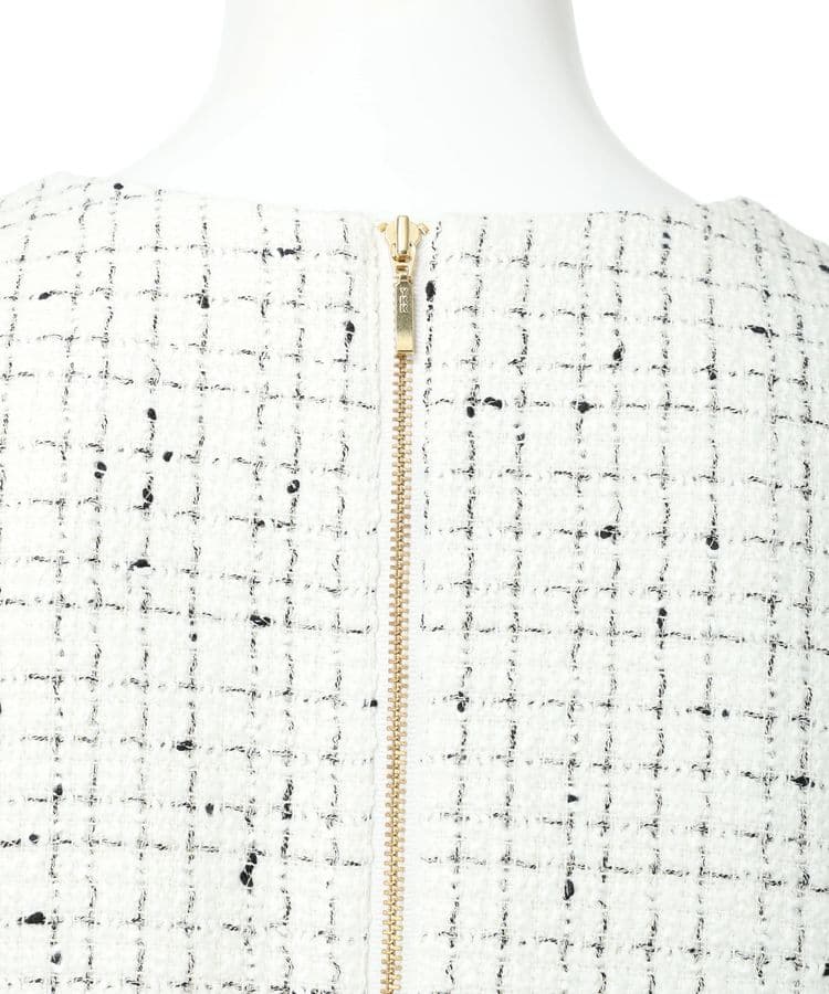 Apuweiser-riche2025冬最新ツイードプリーツジャンスカワンピーM