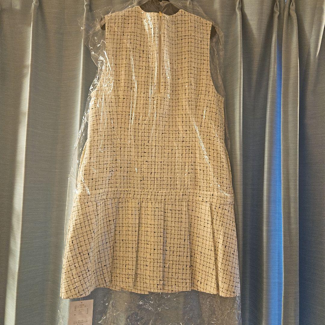 Apuweiser-riche2025冬最新ツイードプリーツジャンスカワンピーM