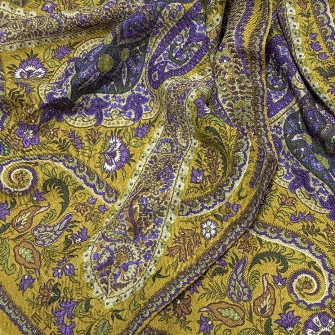 美品✨ETRO エトロ シルク混 イタリア製 大判ストール スカーフ ペイズリー