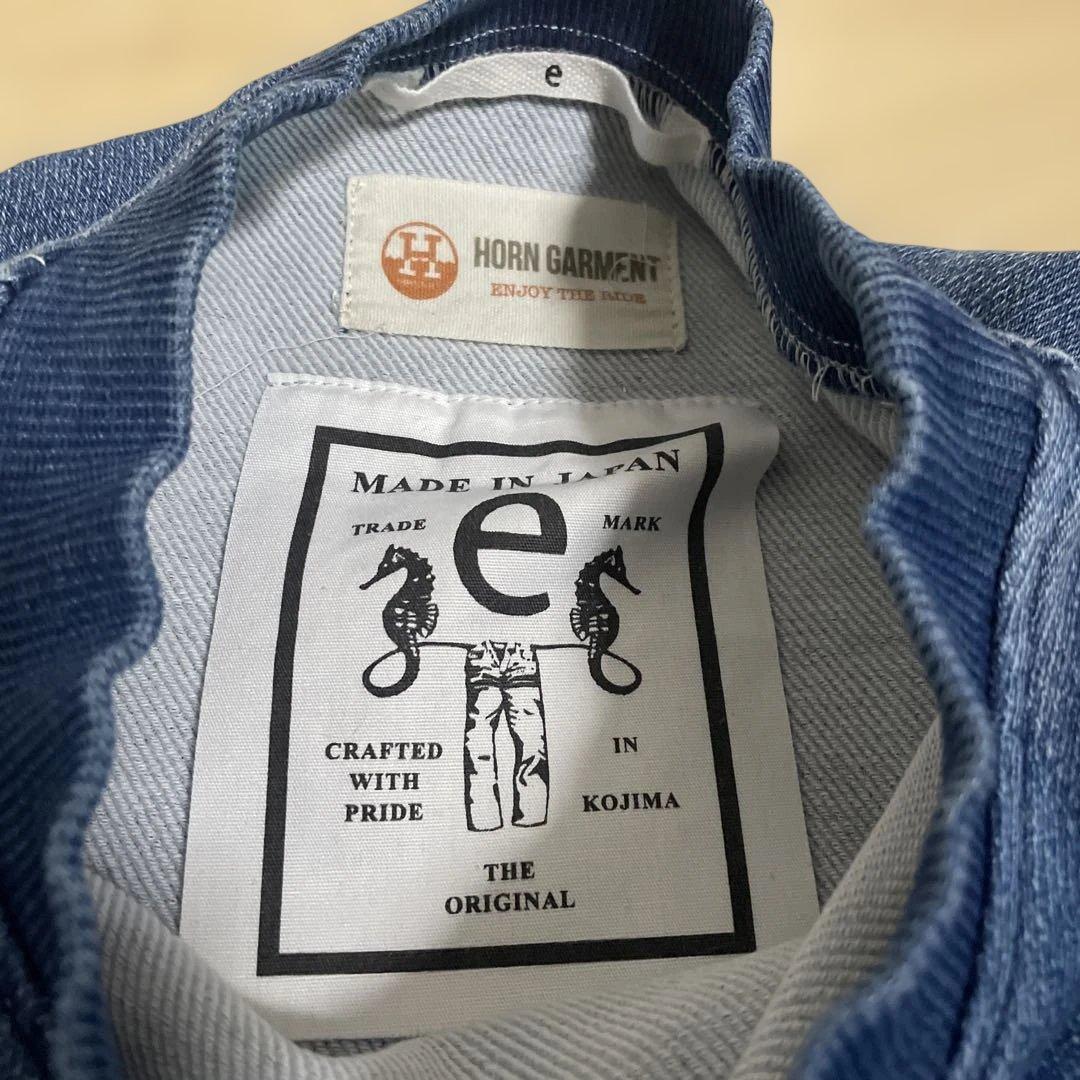 日本製　ホーンガーメント　ビンテージ加工カットデニムスウェット　セットアップ