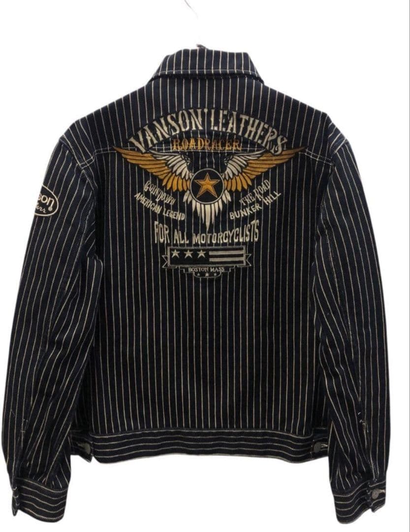 値下げ交渉可 Vanson バンソン デニムジャケット 刺繍 ワッペン