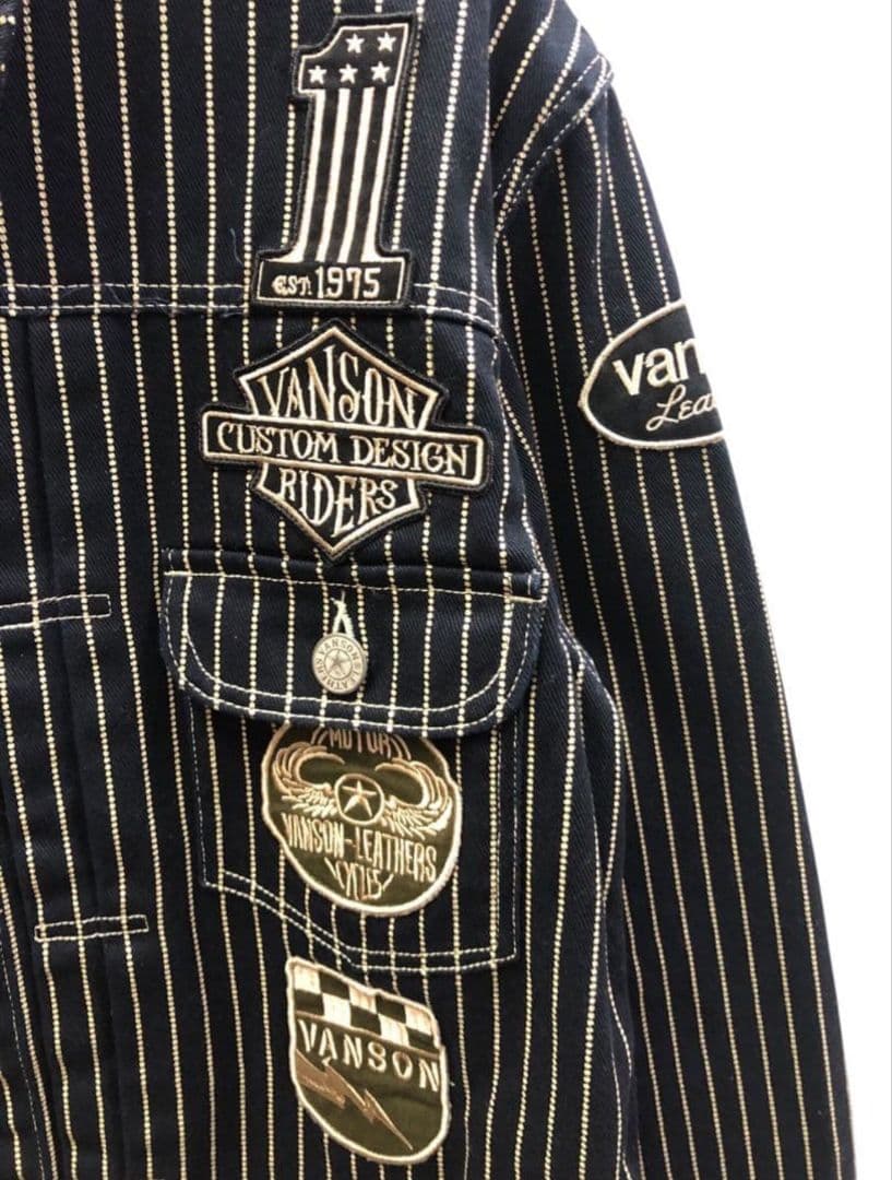 値下げ交渉可 Vanson バンソン デニムジャケット 刺繍 ワッペン