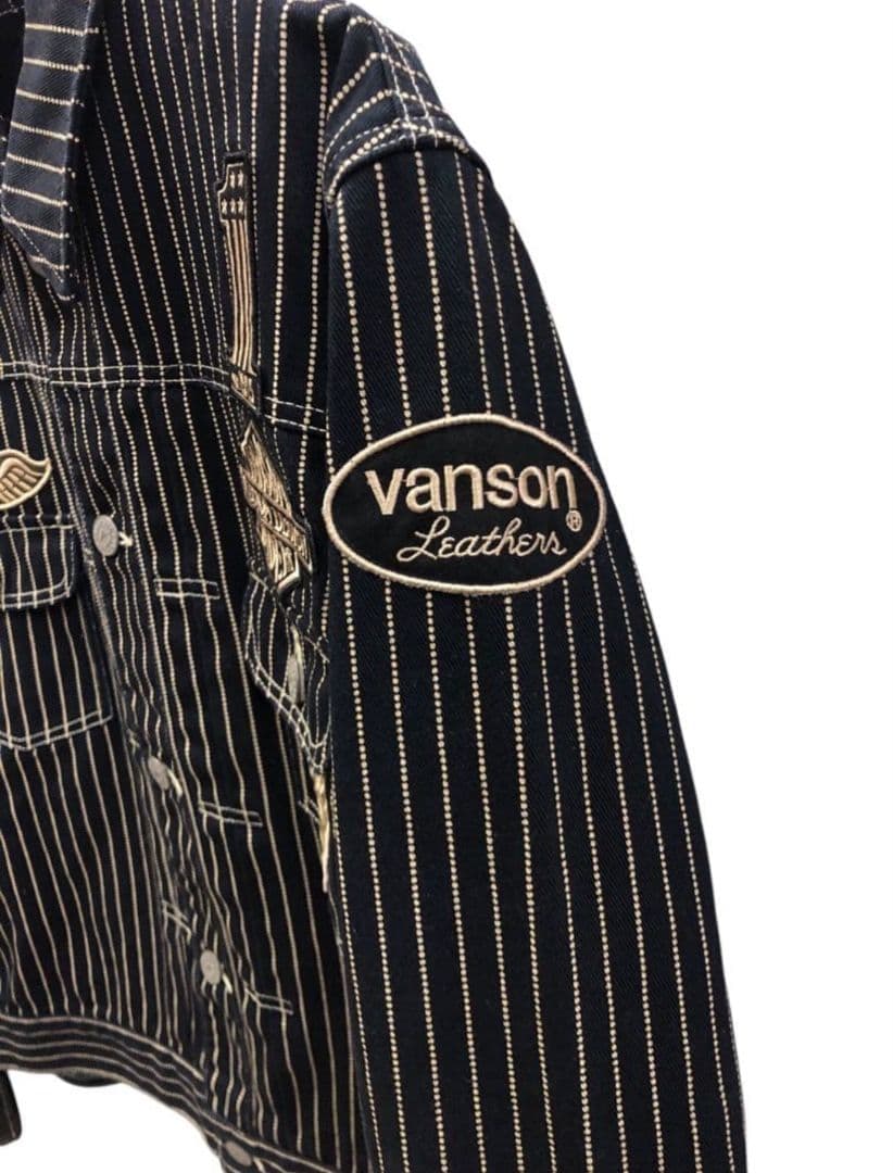 値下げ交渉可 Vanson バンソン デニムジャケット 刺繍 ワッペン