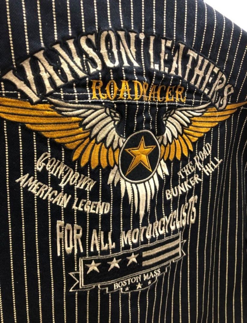値下げ交渉可 Vanson バンソン デニムジャケット 刺繍 ワッペン