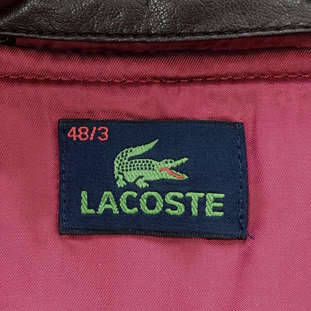 希少色⭐ラコステ ヘリンボーン ダッフルコート メタルワニ レッド L位